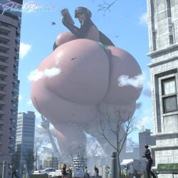 ass_focus between_ass between_buttocks building_destruction dumptruck_ass ela_(rainbow_six) giantess giga_giantess holding_building holding_object hyper larger_female polakpeasant rainbow_six rainbow_six_siege smaller_human viewed_from_behind viewed_from_below