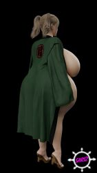 3d 3d_model back_view big_ass big_breasts big_thighs clothing curvy curvy_figure huge_breasts naruto naruto_(series) robe sariz tsunade wide_hips