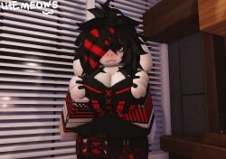 1female 1females 1girls 3d alternate_version_at_source alternate_version_available big_breasts breasts clothed clothed_female curvy curvy_female curvy_figure female female_focus female_only holding_breast holding_breasts litemeows looking_at_viewer paws render rendered request requested roblox roblox_background roblox_studio robloxian scameows self_upload softcore standing tagme thighs watermark