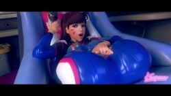 1girls 3d animated ass big_ass bodysuit d.va female fingering flexible kaepora_(artist) legs_over_head overwatch pretzel_position sound tagme video