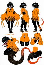 novelai kortai tagme ai_generated original_character cecilia_oura monster monster_girl tail reference_sheet
