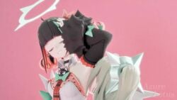 2girls 3d 3d_animation angels_of_delusion animated armpit armpit_fetish armpit_licking armpit_sniffing armpits azurelotus bakushin_o_armpit_gif_(meme) black_hair breasts chinatsu_remiel closed_eyes clothed clothing fetish halo hand_on_head hoyoverse licking licking_armpit loop looping_animation nangong_yu_(zenless_zone_zero) naughty naughty_face naughty_smile no_sound open_mouth perfect_loop rokudo_sariel small_breasts smile smiling sunna_(zenless_zone_zero) tagme tongue tongue_out video yuri zenless_zone_zero