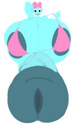 1futa bikini breasts_bigger_than_head dandy's_world edit edm3_(artist) futanari glans huge_cock hyper hyper_breasts hyper_penis looking_at_viewer pink_bikini poppy_(dandy's_world) tagme urethra veiny_penis white_background