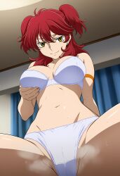1girls ai_generated bikini breasts cameltoe female female_only female_villain freckles freckles_on_face ginger ginger_female ginger_hair gundam gundam_00 hazel_eyes jewelry large_ass large_breasts lifting_breast lifting_own_breasts light-skinned_female mobile_suit_gundam nena_trinity pale-skinned_female pale_skin red_hair redhead redhead_female redheaded_female solo stud_earrings thick_thighs thin_eyebrows twintails twintails_(hairstyle) underwear villainess yellow_eyes yellow_eyes_female
