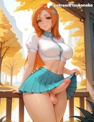1futa 2026 ai_assisted ai_generated anime artist_name autumn autumn_leaves bench bleach bleach:_the_thousand-year_blood_war blue_skirt breasts burning campfire clothes_lift cock dick erection evening explicit explosion falling_leaves fire fireplace flame foreskin futa_only futanari hair_ornament hi_res high_quality high_resolution highres inoue_orihime large_penis leaf leaves_in_wind lifted_by_self light-skinned_futa long_hair navel newhalf orange_sky otoko_no_ko patreon patreon_username penis precum railing skirt smile solo stable_diffusion sunset testicles tsukoneko veins veiny_penis watermark window