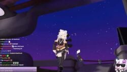 10_seconds 1girls animal_ears animated anus chat edit filian_(vtuber) indie_virtual_youtuber merrytail no_panties official_alternate_costume official_style pussy skirt sound tagme tail thighhighs thighs upskirt video vrchat