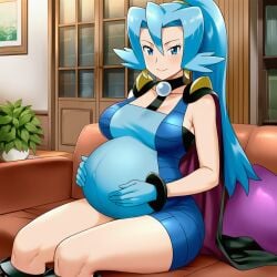 ai_generated clair_(pokemon) enjoying_pregnancy female gym_leader lazybonesai pokemon pokemon_gsc pregnant pregnant_belly pregnant_female proud_mother solo solo_female solo_focus