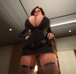 1girls 3d 3d_(artwork) alternate_breast_size areola_slip areolae areolae_slip big_breasts big_hips black_choker black_widow_(marvel) breasts breasts_bigger_than_head choker cleavage clothed clothed_female female female_only from_below from_below_view front_view gigantic_breasts green_eyes green_eyes_female hips hourglass_figure hourglass_figured_female huge_breasts human human_female human_only large_breasts large_hips legwear looking_off_screen looking_offscreen marvel marvel_cinematic_universe marvel_comics narrow_waist natasha_romanoff no_bra no_bra_under_clothes no_panties no_underwear pantyshot pussy pussy_shot red_hair red_hair_female scarlett_johansson slim_waist small_waist solo solo_female thighhighs thighs thin_waist tiny_waist upper_body vaako wasp_waist wide_hips