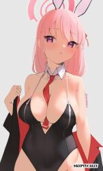 1girls 2d 2d_(artwork) 2d_artwork big_breasts black_bunny_ears black_bunnysuit black_coat black_jacket black_leotard black_topwear blue_archive blush blush_face blushing_at_viewer blushing_female blushing_lines breasts bunny_ears bunnygirl bunnygirl_outfit bunnysuit busty busty_female busty_girl cleavage coat collar collarbone digital digital_art digital_drawing digital_drawing_(artwork) digital_media digital_media_(artwork) eimi_(blue_archive) eyebrows_visible_through_hair female female_focus female_only fingers groin halo head_tilt hourglass_figure jacket large_boobs large_breasts lean_figure leotard long_hair looking_at_viewer narrow_waist necktie open_coat open_jacket pink-eyed_female pink_eyes pink_halo purple-eyed_female purple_eyes red_necktie shoulders simple_background skeptycally slender_body slender_waist slim_waist solo standing tilted_head topwear upper_body very_long_hair very_long_hair_female white_background white_collar wide_hips