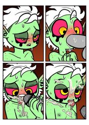 alien balls blush breasts clothing comic cum cum_in_mouth cum_inside female freckles green_skin hair humanoid lord_dominator lord_hater male nipples oral oral_penetration penetration penis red_eyes straight teeth unknown_artist wander_over_yonder white_hair young