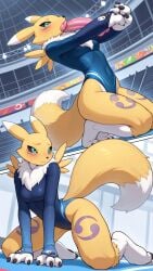 ai_generated digimon dildo fox furry leotard renamon yellow_body