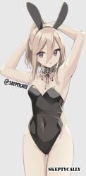 1girls 2d 2d_(artwork) 2d_artwork arm_behind_head armpit armpit_crease armpit_peek armpits arms_behind_head ass_visible_through_thighs belly_button black_bowtie black_bunny_ears black_bunnysuit black_hairband black_leotard black_topwear bowtie breasts brown-eyed_female brown-haired_female brown_eyes brown_hair bunny_ears bunnygirl bunnygirl_outfit bunnysuit collar collarbone digital digital_art digital_drawing digital_drawing_(artwork) digital_media digital_media_(artwork) elbows female female_focus female_only fingers groin hair_between_eyes hairless_armpits hand_behind_head hands_behind_head inguinal_crease inguinal_ligament lean_figure leotard long_hair looking_at_viewer narrow_waist navel oc original original_art original_artwork original_character petite petite_body petite_breasts petite_female petite_girl petite_tits presenting_armpit shaved_armpits shoulders sidelocks simple_background skeptycally slender_body slender_waist slim_waist small_breasts solo standing thigh_gap thighs topwear tying_hair upper_body white_background white_collar