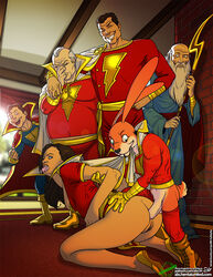 1girls 5boys all_fours alx_(fuckit) anal anal_penetration anthro ass balding beard billy_batson black_hair brown_hair buckteeth capelet captain_marvel_jr. closed_eyes clothing commission_art dc erect_nipples excitement exposed_breasts fat_man freddy_freeman fucked_from_behind gloves hand_on_face hoppy_the_marvel_bunny interspecies lagomorph lagomorph_humanoid long_ears mary_batson mary_bromfield mary_marvel nipples no_panties panties panties_in_mouth pants_down panty_gag patreon_username pussy rape sex shazam skirt_up superhero superhero_costume uncensored uncle_dudley uncle_marvel watching watching_sex white_hair wizard