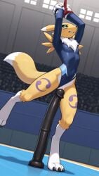 ai_generated digimon dildo fox furry leotard renamon yellow_body