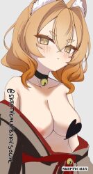 1girls 2d 2d_(artwork) 2d_artwork animal_ear_fluff animal_ears animal_tail areola_slip areolae areolae_slip big_breasts black_choker black_collar blush blush_face blushing_at_viewer blushing_female blushing_lines breasts brown-eyed_female brown_eyes busty busty_female busty_girl cat_ears cat_tail choker cleavage collar collarbone digital digital_art digital_drawing digital_drawing_(artwork) digital_media digital_media_(artwork) eyebrows_visible_through_hair female female_focus female_only frown frown_eyebrows frowning frowning_at_viewer ginger ginger_hair hair_between_eyes half_naked half_nude large_boobs large_breasts lean_figure looking_at_viewer medium_hair midriff naked naked_female naked_woman narrow_waist nude nude_female nudity oc orange-haired_female orange_hair orange_hair_female original original_art original_artwork original_character semi_nude shoulders simple_background skeptycally slender_body slender_waist slim_waist solo standing upper_body white_background