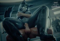 3d_(artwork) anthro being_watched bodily_fluids breast_grab breasts canid canine cum cum_in_vagina cum_inside cum_on_penis digital_media_(artwork) duo_focus female genital_fluids genitals group hand_on_breast hi_res human human_penetrating humanoid_genitalia humanoid_penis looking_at_another mal0 male male/female mammal penetration penile penile_penetration penis racoum scp-1471-a scp-1471-a_(cumminham) scp_foundation skulldog_(species) tongue tongue_out vaginal_penetration