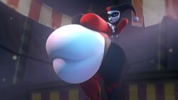 1girls 3d 3d_(artwork) 3d_model 3d_render batman_(series) big_breasts clown_girl dc dc_comics harley_quinn harley_quinn_(classic) harley_quinn_(multiversus) huge_belly jester jester_outfit massive_belly multiversus pestilad post-vore sfm solo solo_female source_filmmaker tagme thick_thighs vore vore_belly white_skin
