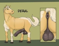 animal_genitalia animal_penis anus backsack balls denim_(artist) equid equine equine_genitalia equine_penis feral flared_penis genitals hi_res hooves horse male mammal medial_ring model_sheet penis quadruped solo tail