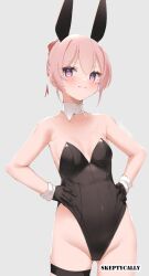 1girls 2d 2d_(artwork) 2d_artwork black_bunny_ears black_bunnysuit black_hairband black_leotard black_topwear blush blush_face blushing_at_viewer blushing_female blushing_lines breasts bunny_ears bunnygirl bunnygirl_outfit bunnysuit closed_mouth_smile collar collarbone digital digital_art digital_drawing digital_drawing_(artwork) digital_media digital_media_(artwork) elbows eyebrows_visible_through_hair female female_focus female_only fingers groin hair_between_eyes inguinal_crease inguinal_ligament lean_figure leotard light_smile looking_at_viewer narrow_waist oc original original_art original_artwork original_character petite petite_body petite_breasts petite_female petite_girl petite_tits pink-haired_female pink_hair pink_hair_female purple-eyed_female purple_eyes short_hair shoulders simple_background skeptycally slender_body slender_waist slim_waist small_breast small_breasts smile smiley_face smiling smiling_at_viewer solo thigh_gap thighband thighs tiny_breasts topwear upper_body white_background white_collar white_wrist_cuffs wrist_cuffs