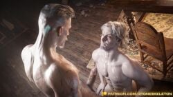 2toneskeleton 3d 3d_model after_fellatio after_oral after_orgasm big_penis castlevania cum cum_on_body cum_on_breasts cum_on_chest cum_on_pectorals daddy dead_by_daylight dilf dracula_(castlevania) erection gay glowing_tattoo looking_at_another looking_at_partner looking_up male male/male on_knees orgasm pale_skin penis pointy_ears satisfied tagme tattoo vampire vampire_on_male vittorio_toscano white_hair yellow_eyes