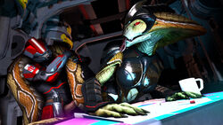 1boy 1boy1girl 1girls 3d alien alien/human alien_girl anthro armor clothed clothing cobra duo erection female helmet human interspecies male male_human/female_alien male_human/female_anthro mammal muetank penetration penis reptile scalie sex snake source_filmmaker standing straight tongue tongue_out video_games viper_(x-com) x-com xcom_2