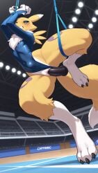 ai_generated digimon dildo fox furry leotard renamon yellow_body