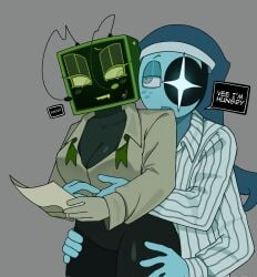 asking asking_for_it asking_for_more astro_(dandy's_world) big_breasts clenched_teeth dandy's_world female/male itsmayumi2 moonvision open_clothes request saliva straight vee_(dandy's_world)