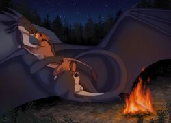 absurd_res animal_genitalia animal_penis balls bodily_fluids bonfire caraluca cuddling digital_media_(artwork) dragon dripping duo felid female feral feral_on_feral fire forest french_kissing fur genital_fluids genitals half-closed_eyes hi_res horn kissing larger_male leaking_precum lion lipsticking male male/female mammal mythological_creature mythological_scalie mythology narrowed_eyes night outside pantherine penis penis_tip plant precum precum_drip romantic romantic_ambiance scalie sheath size_difference smaller_female tail tongue tongue_out tree vulva wings