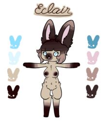 <3_eyes alpha_channel anthro breasts cute female heart lagomorph mammal model_sheet multi_nipple nipples piebunny pussy rabbit simple_background solo transparent_background