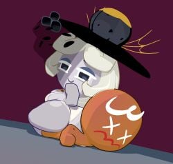3d beige_hair big_ass big_butt black_eyes bra cookie_run cookie_run_ovenbreak curvy curvy_body curvy_female curvy_figure gingerbrave green_skin half-closed_eyes hat lying lying_on_stomach panties sadistic sitting sitting_on_person smile soff_doll struggling tagme thick thick_ass thick_thighs thighs truffle_cookie white_hair x_eyes zxxxarts