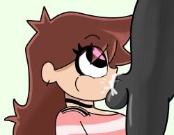 blowjob brown_hair chocker cum cum_in_mouth deepthroat fellatio heart-shaped_pupils shannon_gurr shgurr youtube youtuber