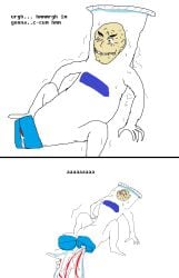 2020 bald_male costume cumming cursed funny jxci male_focus meme mspaint object self_upload text toothpaste uncommon_stimulation