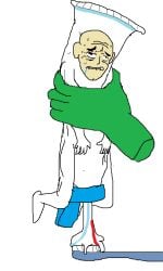2020 anon bald_male costume cumming cursed funny holding holding_object jxci macro male_focus meme mspaint object self_upload text toothpaste uncommon_stimulation