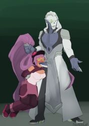 1boy 1girls big_breasts big_dom_small_sub blindwildcat breasts clothed_sex clothes defeated defeated_heroine dominant_male entrapta female forced forced_oral green_eyes heroine heroine_in_trouble horde_prime hypnosis hypnotic_eyes long_hair male male/female masters_of_the_universe mind_control netflix purple_hair she-ra_and_the_princesses_of_power submissive_female villain villain_on_heroine