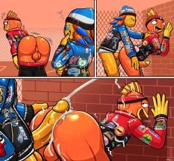 2025 absurd_res accessory against_surface against_wall amphibian anthro anthro_on_anthro anthro_penetrated anthro_penetrating anthro_penetrating_anthro ass axo_(fortnite) axolotl backsack balls basketball basketball_court beanie big_butt big_penis black_bottomwear black_clothing black_eyes black_hat black_headband black_headwear black_jacket black_pants black_topwear blue_clothing blue_fin blue_hat blue_headwear blue_jacket blue_sclera blue_topwear blush bodily_fluids bottomwear bouncing_butt brick_wall clothing comic courtside_axo cum cum_between_cheeks cum_on_back cum_on_balls cum_on_butt cum_on_head cum_on_penis cumshot cute_fangs ejaculation english_text epic_games eye_roll fangs felino fin fish fishstick_(fortnite) fortnite from_behind_position genital_fluids genitals glans half-closed_eyes hand_on_head hat head_fin headband headgear headwear heart_symbol hi_res hot_dogging jacket looking_pleasured male male/male male_penetrated male_penetrating male_penetrating_male marine mole_salamander narrowed_eyes open_mouth orange_balls orange_body orange_fin orange_glans orange_penis orange_scales orgasm pants penetration penis presenting presenting_hindquarters red_bottomwear red_clothing red_headband red_jacket red_pants red_topwear salamander scales sex shaking smile standing_doggystyle stix_(fortnite) teeth text throbbing throbbing_penis topwear trembling wall_(structure) white_clothing white_hat white_headwear yellow_fin