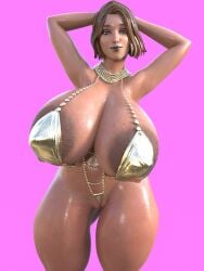 1girls 3d areola_slip areolae big_breasts breasts brown_hair eveerick1 female huge_breasts life_is_strange massive_breasts max_caulfield pussy pussy_wedgie skimpy solo