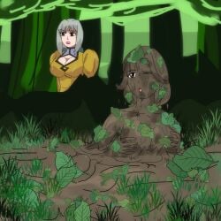 breasts completely_covered_in_mud completely_naked completely_nude covered_in_mud dirty dirty_girl female female_only mud mud_pit muddy mugenbine multiple_girls naked nude oc original original_character quicksand tagme