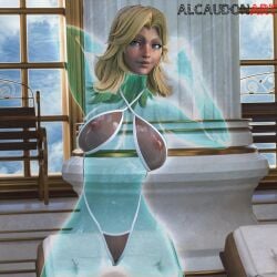 1girls 3d alcaudonart blonde_hair breasts fantastic_four female invisible_woman invisible_woman_(marvel_rivals) marvel marvel_rivals nipples pussy solo sue_storm