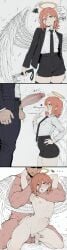 2boys anal androgynous angel angel_devil_(chainsaw_man) angel_wings black_jacket black_necktie blush business_suit chainsaw_man collared_shirt comic cum erection feathered_wings feathers femboy feminine_male feminization formal halo hand_on_hip holding holding_weapon instant_loss jacket large_penis male male_focus male_only multiple_boys necktie nipples nude open_mouth orange_eyes otoko_no_ko pants penis penis_size_difference sex shirt shirt_tucked_in short_hair shorts sissy stomach_bulge strangling suit testicles tongue tongue_out trap twink uncensored weapon white_shirt white_wings wings yaoi