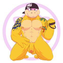 1boy 2017 4_fingers alpha_channel anthro balls bandana chaps feet flaccid front_view hollo_nut humanoid kneeling koopa koopaling male male_only mario_(series) muscular muscular_male nintendo nipple_piercing nipples nude partially_retracted_foreskin penis penis_tip piercing reptile roy_koopa scalie simple_background solo tattoo transparent_background turtle uncut video_games