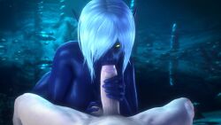 1boy 1girls animated blowjob breasts elf_girl fellatio huge_breasts queen_nualia tagme video