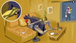 animated arms_around_partner braided_hair braided_ponytail canid canine canine_on_human canis caught daughter domestic_dog female_on_feral feral feral_on_female feral_on_human feral_penetrating feral_penetrating_human goldenbug gritted_teeth hairy_pussy human_female human_on_feral human_penetrated interspecies knot_fucking knotting legs_spread looking_pleasured missionary_position mother mother_and_child mother_and_daughter on_couch orgasm orgasm_face original original_character panties_aside passionate passionate_sex pixel_art pleasure_face pubic_hair red_hair romantic romantic_couple rough_sex spread_legs sweat sweatdrop sweating up_close vagina vaginal_penetration vaginal_sex voyeur walk-in walked_in_on zoophilia