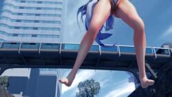 1girls animated athletic breasts grey_hair huge_breasts mmd tagme teenager thong video vocaloid yowane_haku