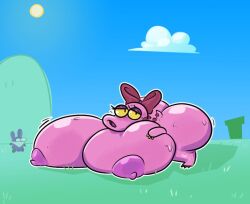 1girls areolae ass barefoot big_ass birdo bow breasts completely_nude completely_nude_female female female_only full_body huge_breasts labbatheclown mario_(series) naked naked_female nipples nude nude_female red_bow solo solo_female super_mario_bros._2