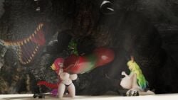 ball_worship balls big_breasts blender breasts cock_worship dick_on_chest embarrassed fat_tits female godzilla_(series) godzilla_minus_one godzillasaurus hentai ilulu_(dragon_maid) kaiju lucoa lucoa_(maidragon) monster monster_cock musk nsfw penis penis_touching_breast pink_hair quetzalcoatl_(dragon_maid) shortstack