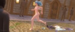 1girls 3d being_watched blue_hair blue_hair_female blush breasts clothed_male_nude_female completely_nude completely_nude_female embarrassed_nude_female evie_(paladins) female female_focus jineisho light-skinned_female male nervous nipples paladins_(game) public_nudity reluctant streaking