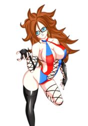 1girls android_21 android_21_(human) big_breasts bikini black_nails blue_eyes breasts busty cameltoe cleavage curly_hair curvaceous curvy dannyjs611 dragon_ball dragon_ball_fighterz elbow_gloves eyelashes eyes female ginger glasses gynoid hoop_earrings hourglass_figure huge_breasts long_hair navel partially_nude red_hair shounen_jump simple_background sling_bikini smile solo solo_female thick_thighs thigh_highs tights voluptuous white_background wide_hips