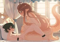 2d animated anthro big_breasts breasts futa_on_female futanari fxx gif milk milking_breasts monster_girl paizuri tagme titjob wholesome