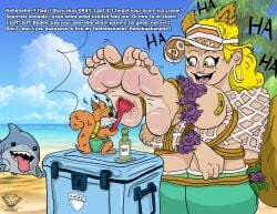 1boy 2d 2girls badash01 barefoot clothed clothed_female feet female foot_fetish jeff_the_land_shark male marvel marvel_rivals soles squirrel squirrel_girl_(marvel) squirrel_girl_(marvel_rivals) squirrel_girl_(sunshine_squirrel) tickling tickling_feet tippy-toe tippy_toe