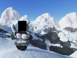 3d boobs_out breasts does_she_know face_censor faceless_female feline female_only furry furry_only lifting_shirt meme nekomaniaa roblox roblox_avatar robloxian scp-096 self_upload snow_leopard